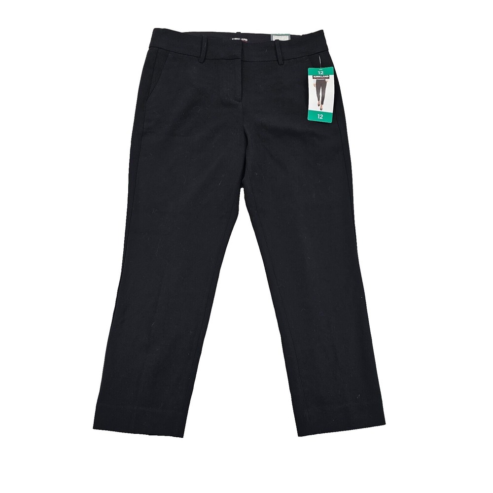 Kirkland Signature Ladies Ankle Pants‎ Classic Fit Comfort Stretch Black 12 NWT